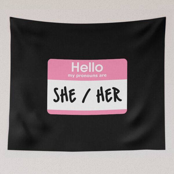 Item preview, Hello My Pronouns Are She Her Pastel Pink designed and sold by everything4eva.