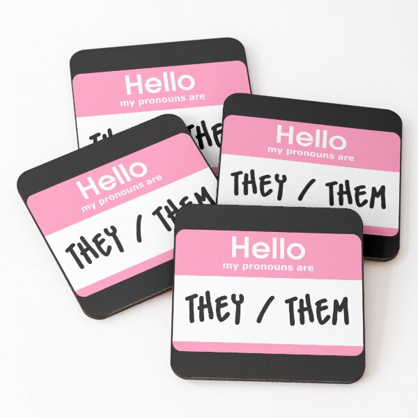 Item preview, Hello My Pronouns Are They Them Pastel Pink designed and sold by everything4eva.