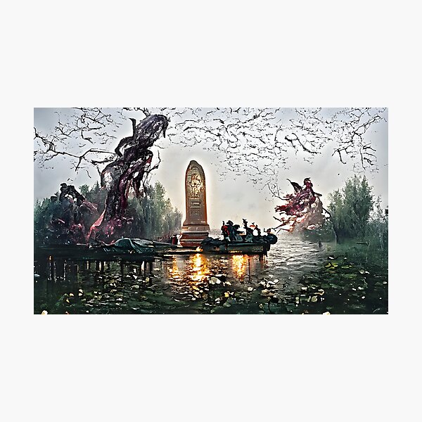 Item preview, Digital Art, Memorial at lake designed and sold by MinasStore.