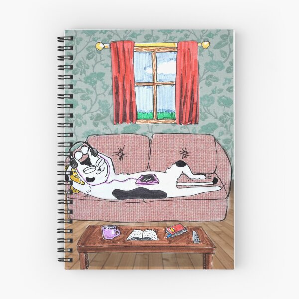 Item preview, Quarantine Cat Relaxes and Listens to a Podcast designed and sold by CatnipCreations.
