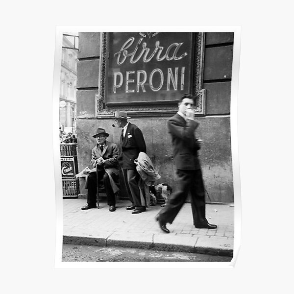 Men in a Street of Napoli Italy Vintage Poster