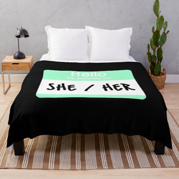 Item preview, Hello My Pronouns Are She Her Pastel Green designed and sold by everything4eva.