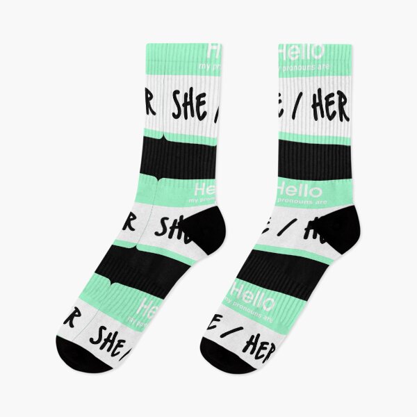Item preview, Hello My Pronouns Are She Her Pastel Green designed and sold by everything4eva.