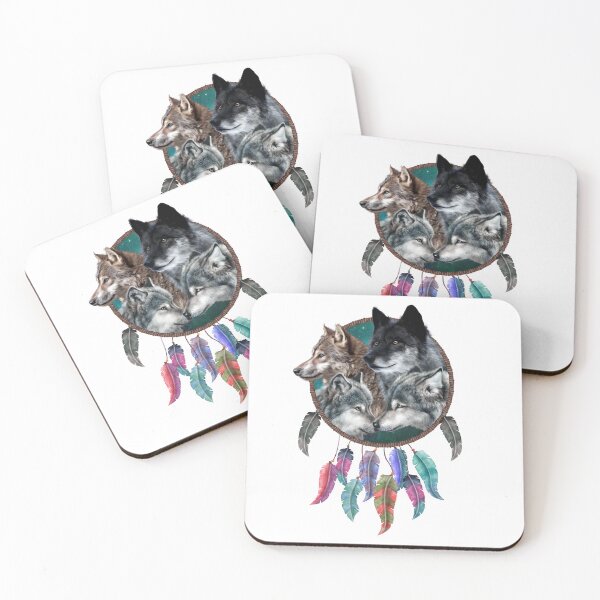 Item preview, Four Wolf Team Dream Catcher designed and sold by Barnissim.