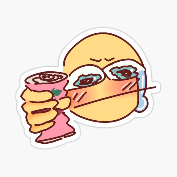 Blushing cursed emoji Sticker for Sale by Shred-Lettuce