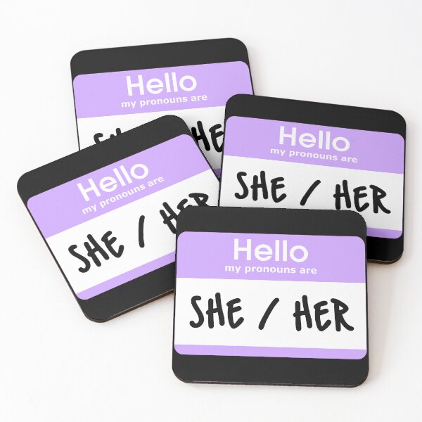 Item preview, Hello My Pronouns Are She Her Pastel Purple designed and sold by everything4eva.