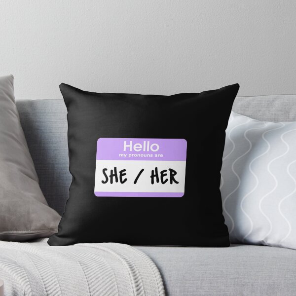 Artikelvorschau, Hallo, meine Pronomen sind sie ihr Pastellviolett entworfen und verkauft von everything4eva.