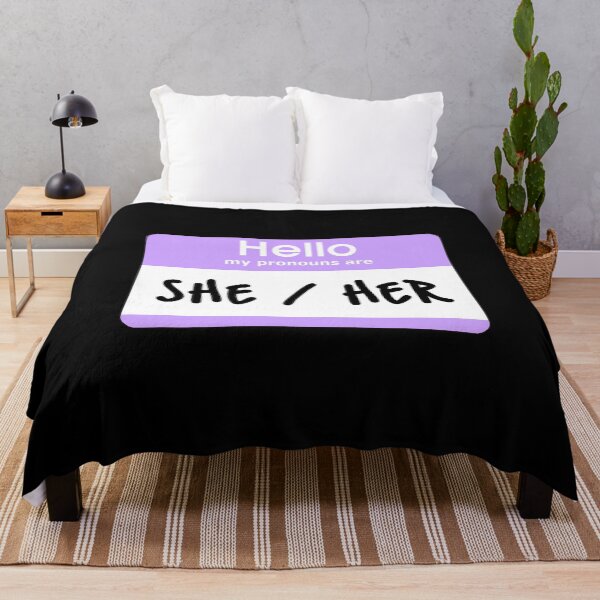 Item preview, Hello My Pronouns Are She Her Pastel Purple designed and sold by everything4eva.