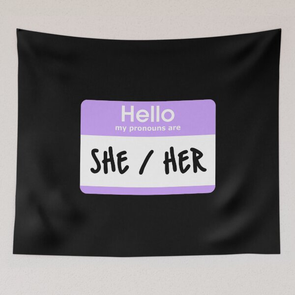 Item preview, Hello My Pronouns Are She Her Pastel Purple designed and sold by everything4eva.