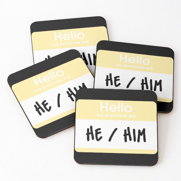 Item preview, Hello My Pronouns Are He Him Pastel Yellow designed and sold by everything4eva.
