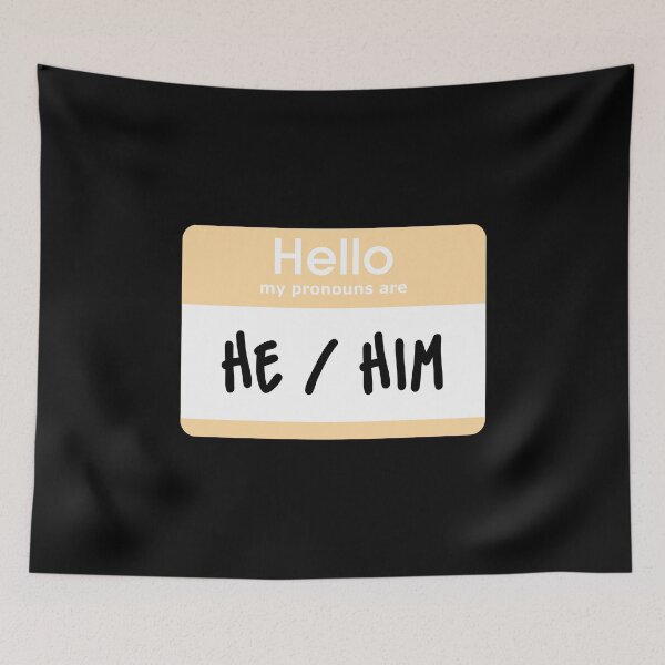 Item preview, Hello My Pronouns Are He Him Pastel Orange designed and sold by everything4eva.