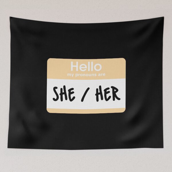 Item preview, Hello My Pronouns Are She Her Pastel Orange designed and sold by everything4eva.