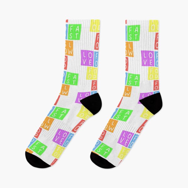 Item preview, Love food, fast food, slow food - Upside down Pyramid - Pastel colors - Violet to red designed and sold by RainbowWordLand.