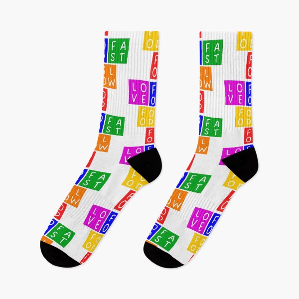 Item preview, Love food, fast food, slow food - Upside down Pyramid - Basic colors - Violet to red designed and sold by RainbowWordLand.