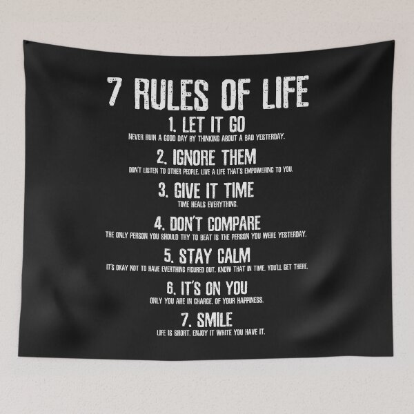Item preview, 7 Rules Of Life Inspirational Quote Funny Tees designed and sold by KaitlinxLewis.