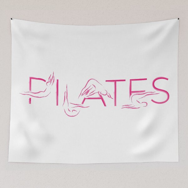 Item preview, Pilates poses in PILATES word pink designed and sold by sashica.