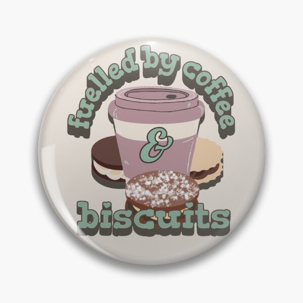 Item preview, Green And Pink Fuelled By Coffee And Biscuits Fun Slogan UK Spelling designed and sold by TrulyEpoque.
