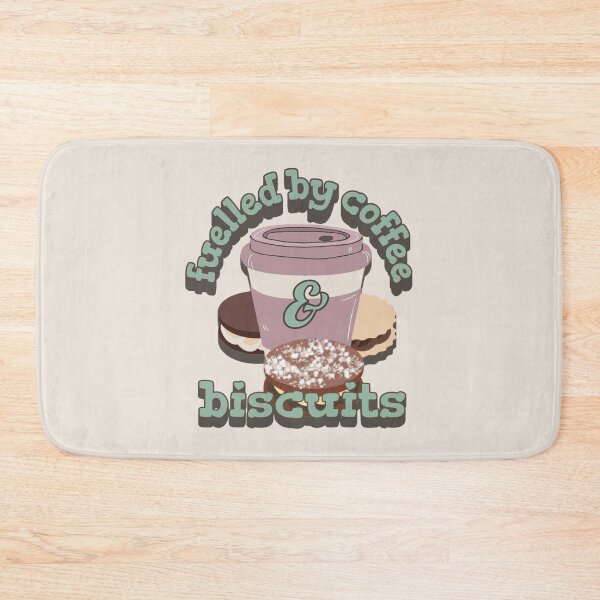 Item preview, Green And Pink Fuelled By Coffee And Biscuits Fun Slogan UK Spelling designed and sold by TrulyEpoque.