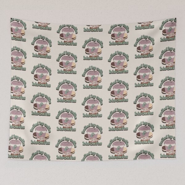 Item preview, Green And Pink Fuelled By Coffee And Biscuits Fun Slogan UK Spelling designed and sold by TrulyEpoque.