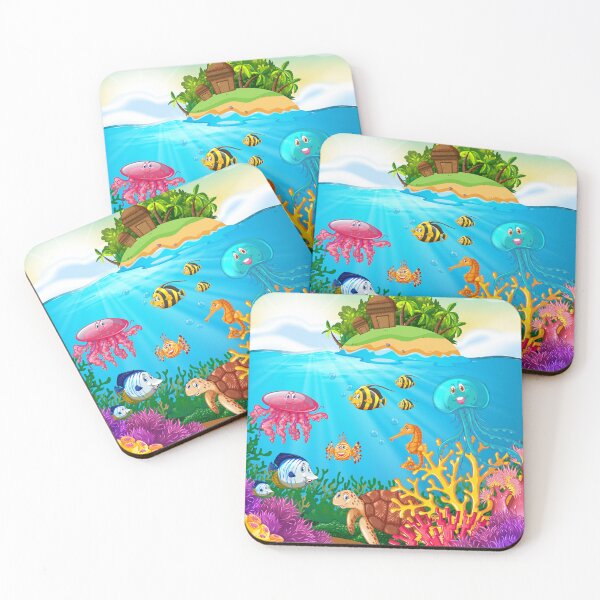 Item preview, A beautiful island in the middle of the sea, the way it looks from the bottom of the sea designed and sold by ShaStyle ArtFo.