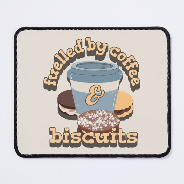 Item preview, Yellow Fuelled By Coffee And Biscuits Fun Slogan UK Spelling designed and sold by TrulyEpoque.