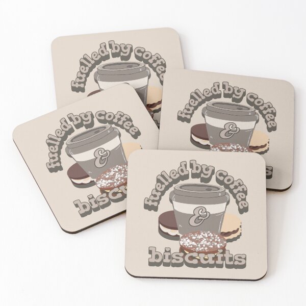 Item preview, Dark Cream Fuelled By Coffee And Biscuits Fun Slogan UK Spelling designed and sold by TrulyEpoque.