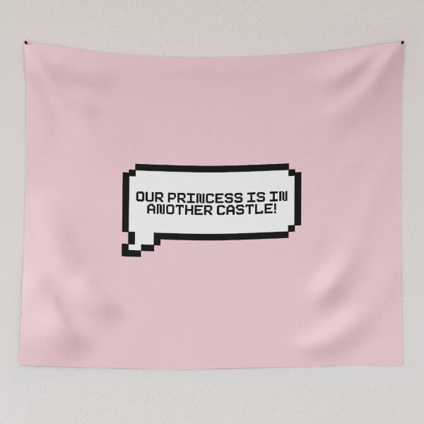 Item preview, Our Princess Is In Another Castle Video Game Quotes Pixelated Speech Bubble designed and sold by everything4eva.