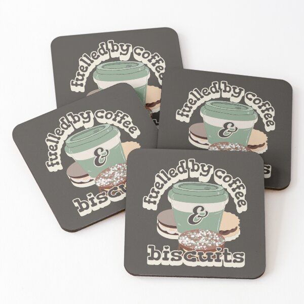 Item preview, Powder Green Fuelled By Coffee And Biscuits Fun Slogan UK Spelling designed and sold by TrulyEpoque.