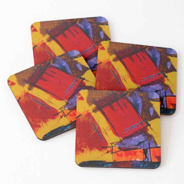 Item preview, Modern Colorful Blocks Abstract Painting designed and sold by JoyforU.