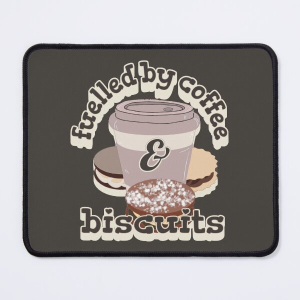 Item preview, Powder Pink Fuelled By Coffee And Biscuits Fun Slogan UK Spelling designed and sold by TrulyEpoque.