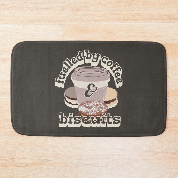 Item preview, Powder Pink Fuelled By Coffee And Biscuits Fun Slogan UK Spelling designed and sold by TrulyEpoque.