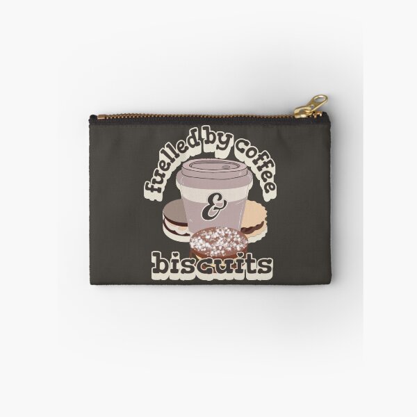 Item preview, Powder Pink Fuelled By Coffee And Biscuits Fun Slogan UK Spelling designed and sold by TrulyEpoque.
