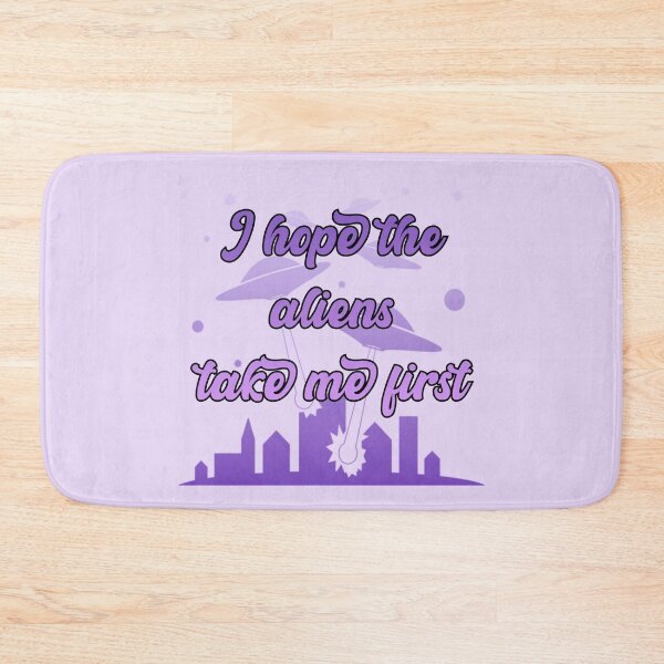 Item preview, I Hope The Aliens Take Me First UFOs Purple designed and sold by everything4eva.