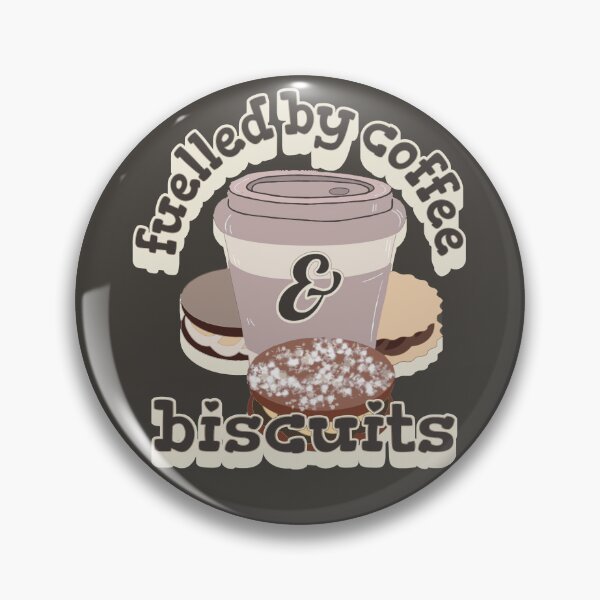 Item preview, Powder Pink Fuelled By Coffee And Biscuits Fun Slogan UK Spelling designed and sold by TrulyEpoque.