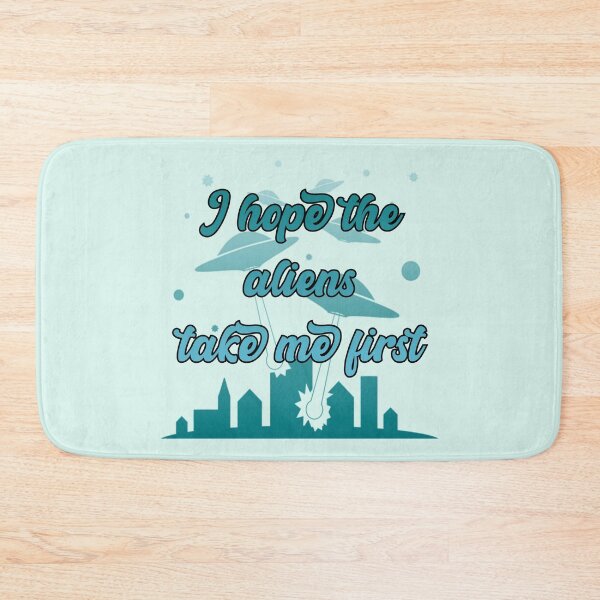 Item preview, I Hope The Aliens Take Me First UFOs Blue designed and sold by everything4eva.