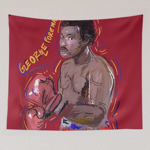 Item preview, George Foreman portrait canvas painting designed and sold by KARTICK DUTTA.
