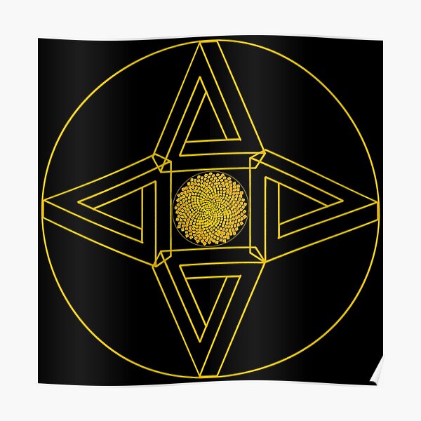 Red&Yellow Framed Triangle Me Impressed Star & CircleVisions Poster