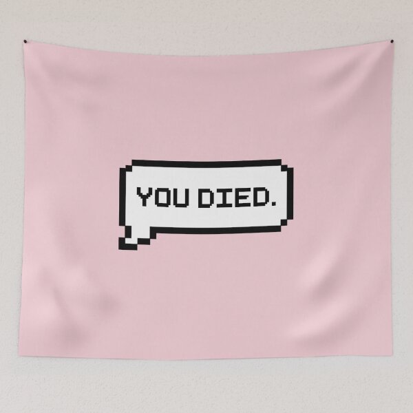 Item preview, You Died Video Game Quotes Pixelated Speech Bubble designed and sold by everything4eva.