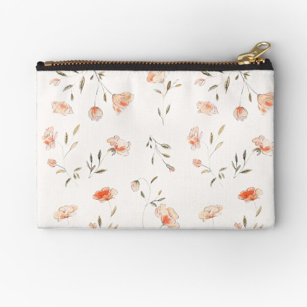 Watercolor Floral Pattern Zipper Pouch