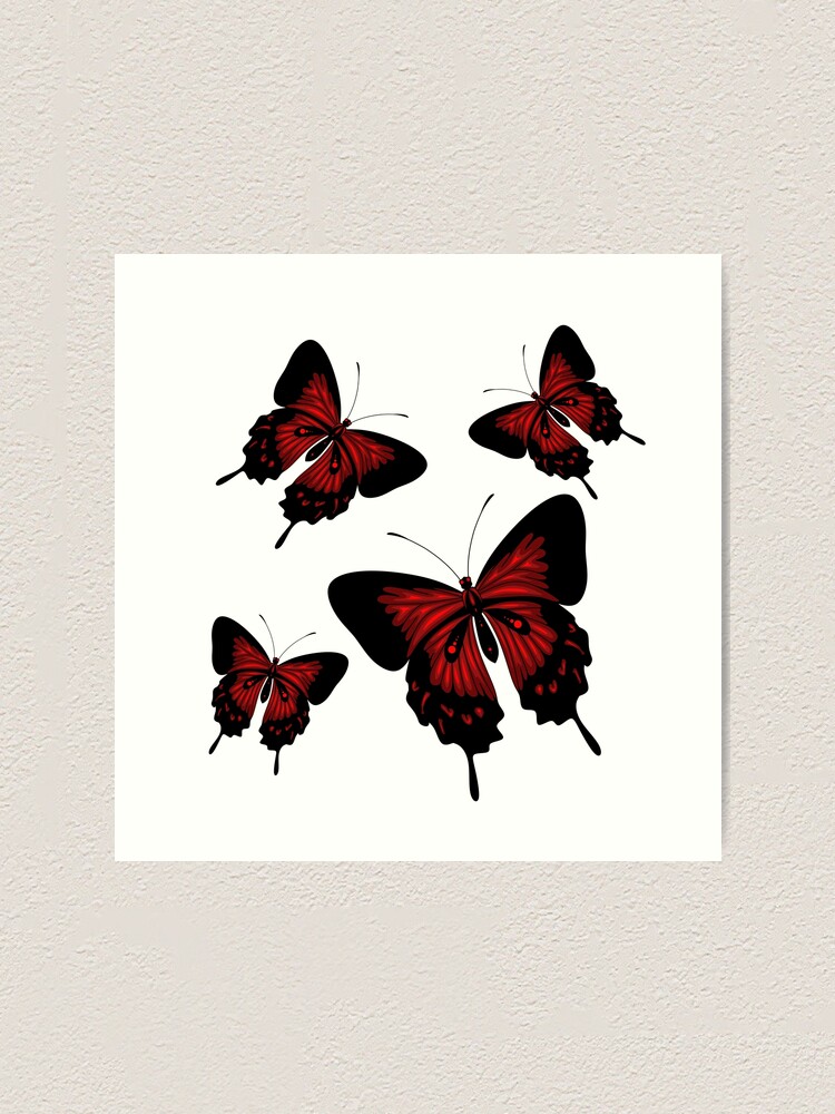 Black and red butterfly | Art Print