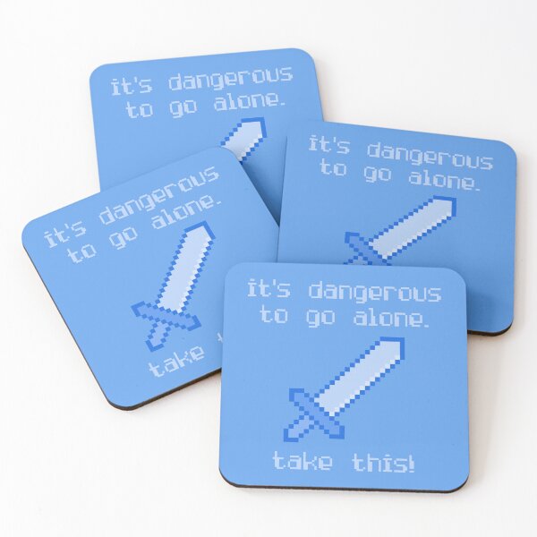 Item preview, Its Dangerous To Go Alone Take This Video Game Quotes Pixelated Sword Blue designed and sold by everything4eva.