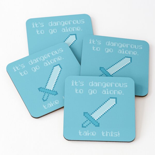 Item preview, Its Dangerous To Go Alone Take This Video Game Quotes Pixelated Sword Blue designed and sold by everything4eva.