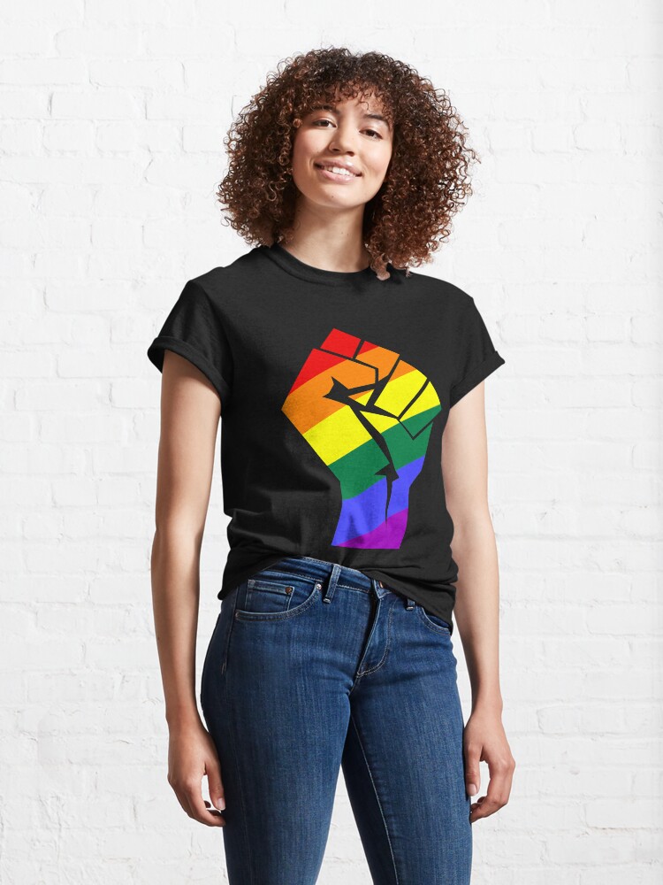 Alternate view of Resist - Pride Rainbow Flag Fist LGBT Classic T-Shirt