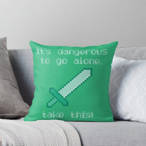 Item preview, Its Dangerous To Go Alone Take This Video Game Quotes Pixelated Sword Green designed and sold by everything4eva.