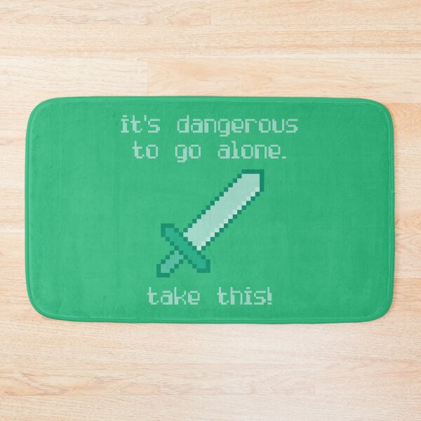 Item preview, Its Dangerous To Go Alone Take This Video Game Quotes Pixelated Sword Green designed and sold by everything4eva.