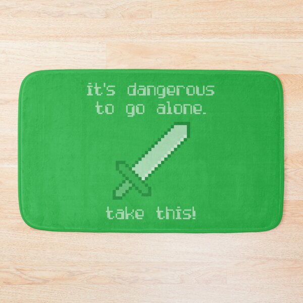 Item preview, Its Dangerous To Go Alone Take This Video Game Quotes Pixelated Sword Green designed and sold by everything4eva.