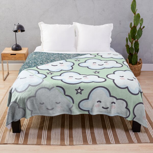 Item preview, cute green cloud sparkling pattern designed and sold by Beeroclock.