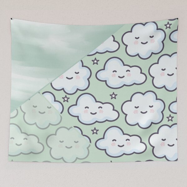 Item preview, Copy of cute green cloud paint pattern designed and sold by Beeroclock.