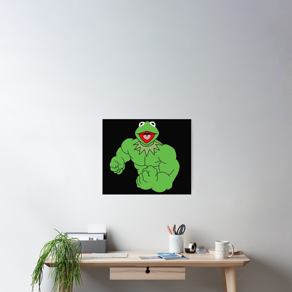 "Kermit The Muscle Frog" Poster for Sale by impossibleARTbg Redbubble