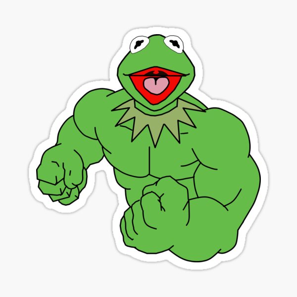 "Kermit The Muscle Frog" Sticker for Sale by impossibleARTbg Redbubble